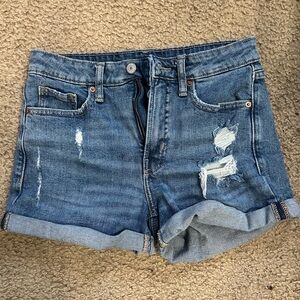 Old Navy Blue Distressed Jean Shorts